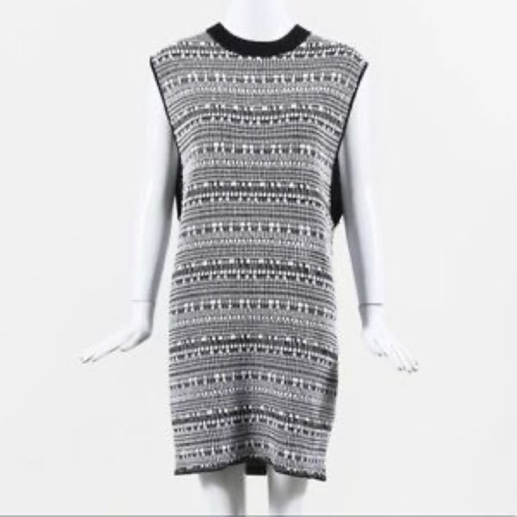 HELMUT LANG black and white sleeveless Linen Mix Woven dress size m NWT - Picture 3 of 9